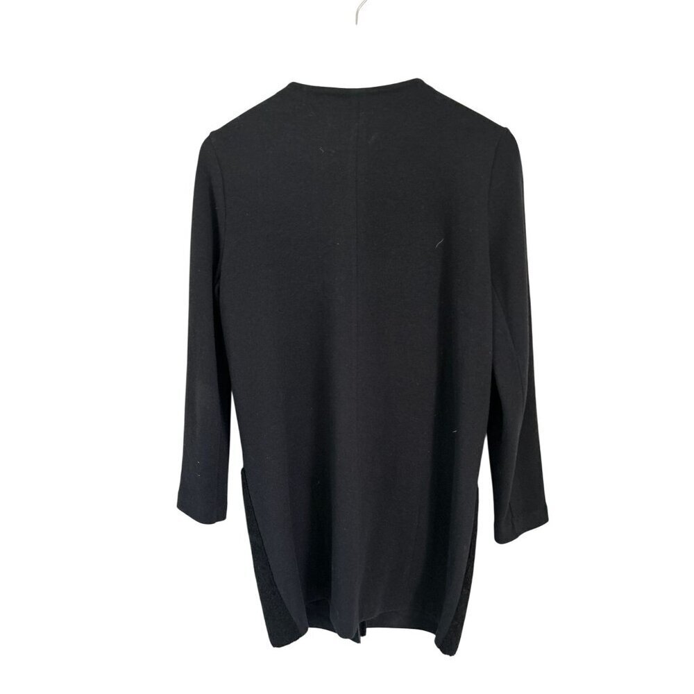 Majestic Filatures Black Mixed-Media Long Sleeve Open Cardigan Jacket Women Size - Picture 6 of 7